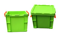 Зеленое квадратное евро штабелируя контейнеры с запирать крышки для с турбонаддувом хранения