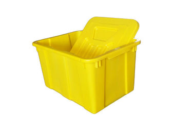 Покрашенные желтым цветом пластиковые коробки ящика с крышками для коммерчески повторно использовать Курбсиде